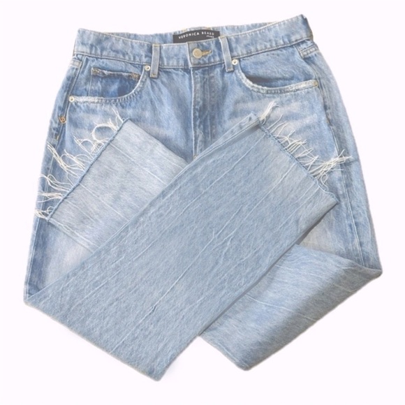 👖💎 VERONICA BEARD High Waist Wide Leg Crop Jeans | Distressed Blue | Women’s 29 - Picture 1 of 6